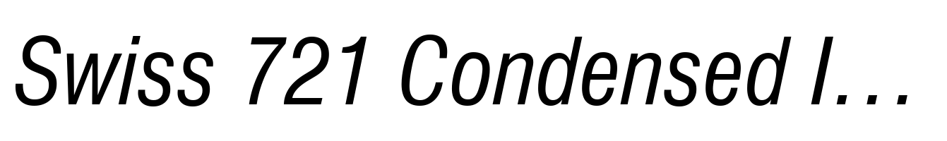 Swiss 721 Condensed Italic